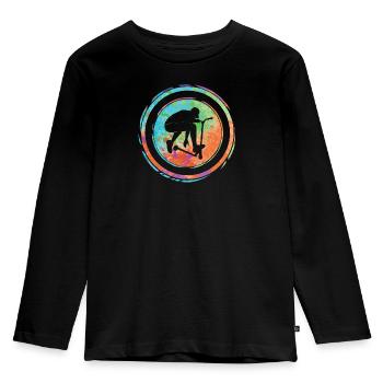 Stunt Scooter Scooter Stunt Scooter Pedal Scooter - Kids' Premium Longsleeve Shirt - black - Front - AI Model Kid Male (0cm)