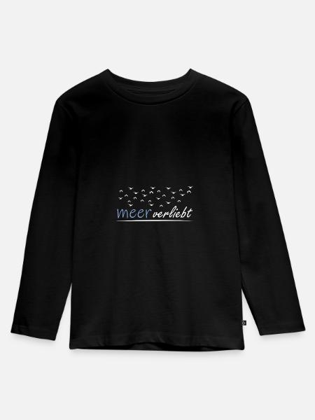 meerverliebt - Kinder Premium Bio Langarmshirt - Schwarz