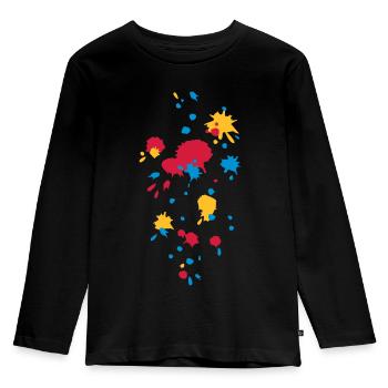 Color splash, paintball, game, splatter, graffiti - Kids' Premium Longsleeve Shirt - black - Front - AI Model Kid Male (0cm)