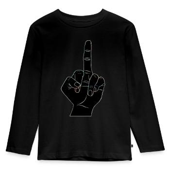 Dedo negro - Camiseta ecológica prémium de manga larga para niños - negro - delante - AI Model Kid Male (0cm)