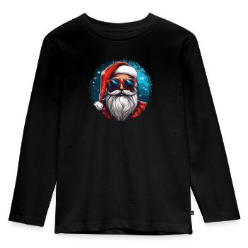 Frohe Weihnachten - Kinder Premium Bio Langarmshirt - Schwarz - Vorne - AI Model Kid Male (0cm)