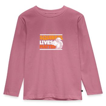 Écureuil noix forêt arbre arbre animal cadeau idée - T-shirt manches longues Premium Enfant - mauve - Devant - AI Model Kid Female (0cm)