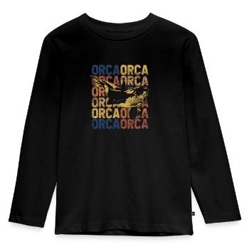 Orca - T-shirt manches longues Premium Enfant - noir - Devant - AI Model Kid Male (0cm)