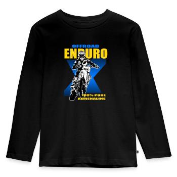 Enduro Offroad - Kinder Premium Bio Langarmshirt - Schwarz - Vorne - AI Model Kid Male (0cm)