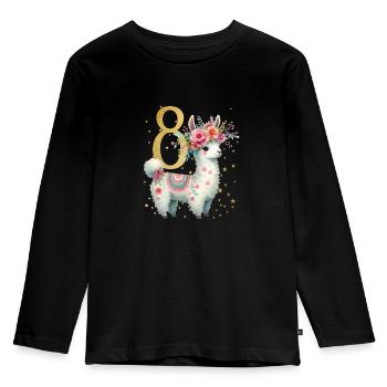 Geburtstag 8 Alpaka Achter Geburtstag Mädchen 8 Ja - Kinder Premium Bio Langarmshirt - Schwarz - Vorne - AI Model Kid Male (0cm)