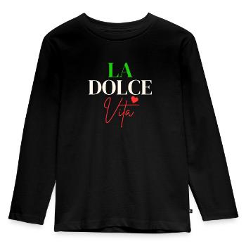 Italia Italy Italien Bella Italia Dolce Vita - Kids' Premium Longsleeve Shirt - black - Front - AI Model Kid Male (0cm)