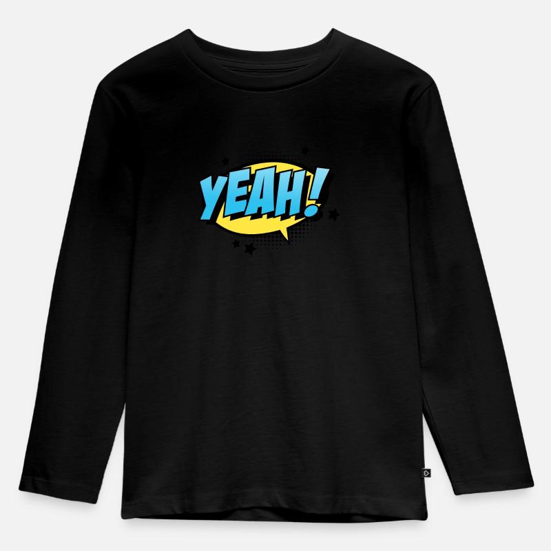 Ja - Kinder Premium Bio Langarmshirt - Schwarz