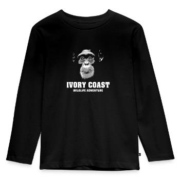 Côte d’Ivoire - Chimpanzés - T-shirt manches longues Premium Enfant - noir - Devant - AI Model Kid Male (0cm)