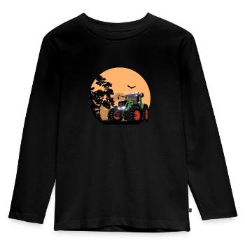 Traktor - Schlepper - Landwirt - Bauer - Kinder Premium Bio Langarmshirt - Schwarz - Vorne - AI Model Kid Male (0cm)