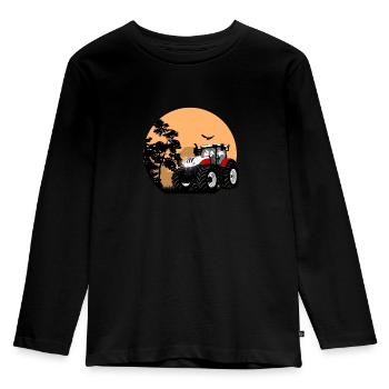 Traktor - Schlepper - Landwirt - Bauer - Kinder Premium Bio Langarmshirt - Schwarz - Vorne - AI Model Kid Male (0cm)