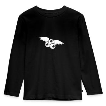 Bat monster halloween gift eyes - Kids' Premium Longsleeve Shirt - black - Front - AI Model Kid Male (0cm)