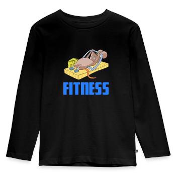 Fitness mouse bodybuilding weightlifting mouse trap - Kids' Premium Longsleeve Shirt - black - Front - AI Model Kid Male (0cm)