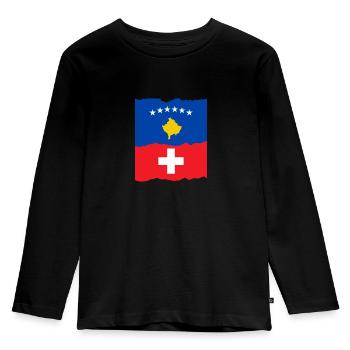 Kosovo Switzerland - Kids' Premium Longsleeve Shirt - black - Front - AI Model Kid Male (0cm)