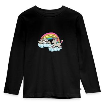 Unicorns sloth lover poison giftidea - Kids' Premium Longsleeve Shirt - black - Front - AI Model Kid Male (0cm)