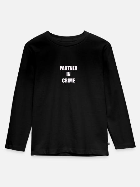PARTNER IN CRIME - Kinder Premium Bio Langarmshirt - Schwarz