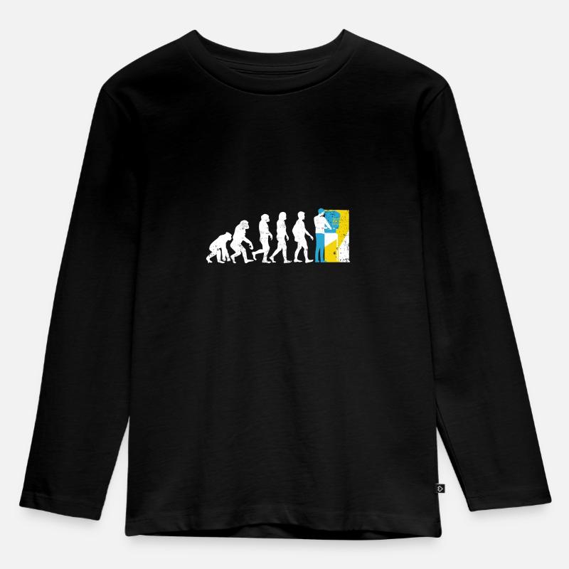 Evolution Arcade - Kinder Premium Bio Langarmshirt - Schwarz