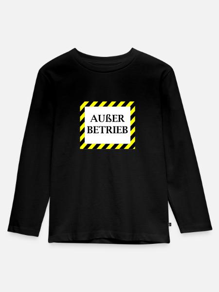 Ausser Betrieb - Kinder Premium Bio Langarmshirt - Schwarz