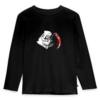 Mort avec faux sanglante - T-shirt manches longues Premium Enfant - noir - Devant - AI Model Kid Male (0cm)