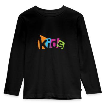 Kids clothing - Kinder Premium Bio Langarmshirt - Schwarz - Vorne - AI Model Kid Male (0cm)