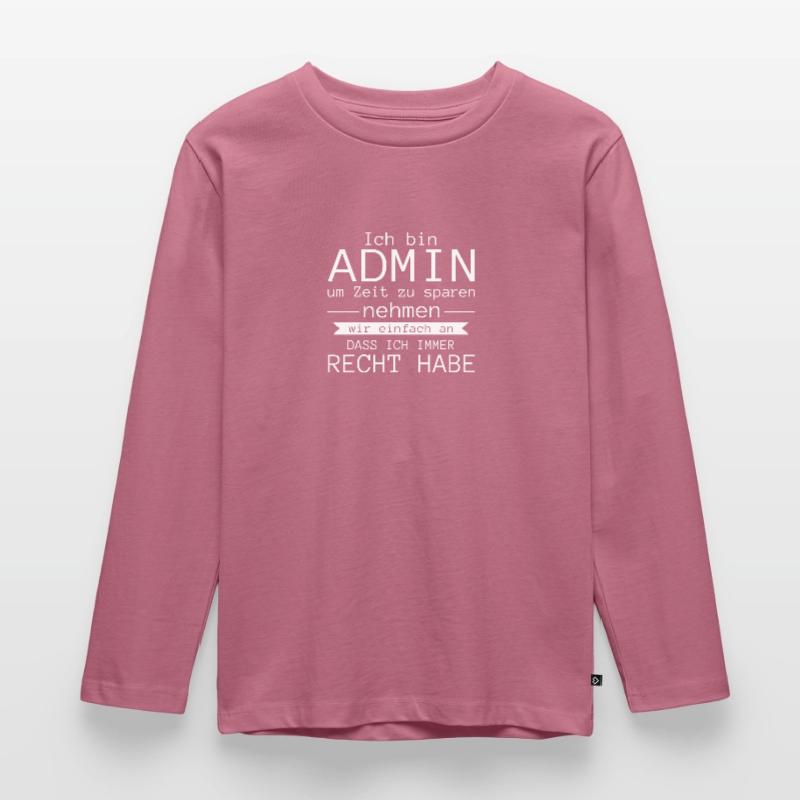 Ich bin admin Geschenk Code Programmierer Zocker Kinder Premium Bio Langarmshirt