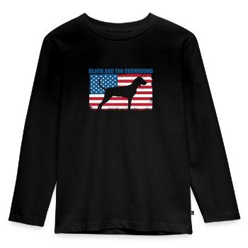 Black and Tan Coonhound - Kids' Premium Longsleeve Shirt - black - Front - AI Model Kid Male (0cm)