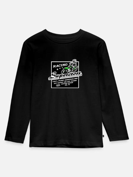 Supercross - Moto Cross - Motocross - Kinder Premium Bio Langarmshirt - Schwarz