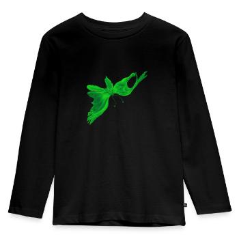 GreenLightButterfly Fantasy - Kinder Premium Bio Langarmshirt - Schwarz - Vorne - AI Model Kid Male (0cm)