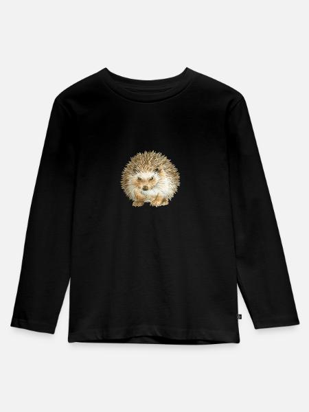 Verärgertes IGELES - Kinder Premium Bio Langarmshirt - Schwarz