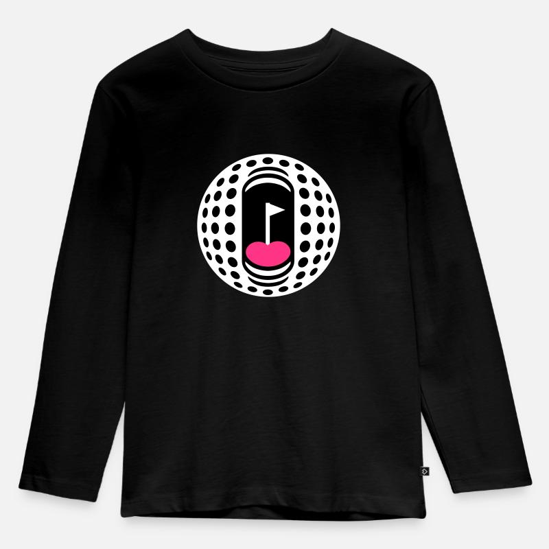 Golfball-Süchtigen - Kinder Premium Bio Langarmshirt - Schwarz