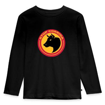 stop corrida - T-shirt manches longues Premium Enfant - noir - Devant - AI Model Kid Male (0cm)