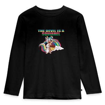 Devil Squirrel, The devil is a squirrel, Fun - Kids' Premium Longsleeve Shirt - black - Front - AI Model Kid Male (0cm)