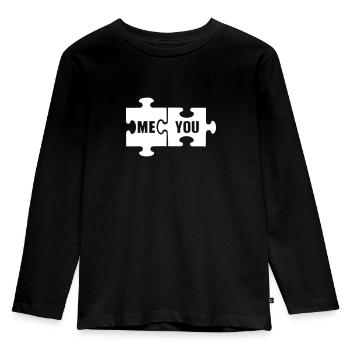 Puzzle - T-shirt manches longues Premium Enfant - noir - Devant - AI Model Kid Male (0cm)