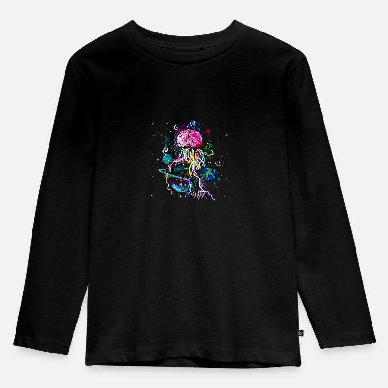 BRAIN PLANET MEDUSA - Kinder Premium Bio Langarmshirt - Schwarz