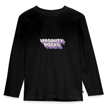 Virginity Rocks - Kids' Premium Longsleeve Shirt - black - Front - AI Model Kid Male (0cm)