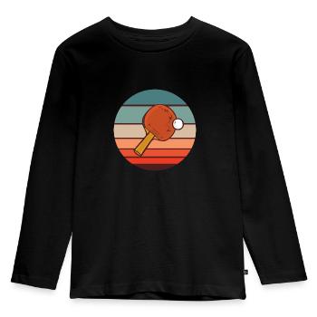 Tischtennis Tischtennisspieler Tischtennisschläger - Kinder Premium Bio Langarmshirt - Schwarz - Vorne - AI Model Kid Male (0cm)