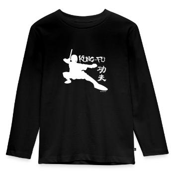 Kung Fu - T-shirt manches longues Premium Enfant - noir - Devant - AI Model Kid Male (0cm)