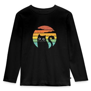Sunset with cute animal - Kids' Premium Longsleeve Shirt - black - Front - AI Model Kid Male (0cm)