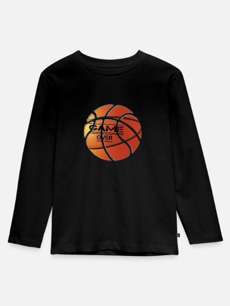 basketball - Kinder Premium Bio Langarmshirt - Schwarz