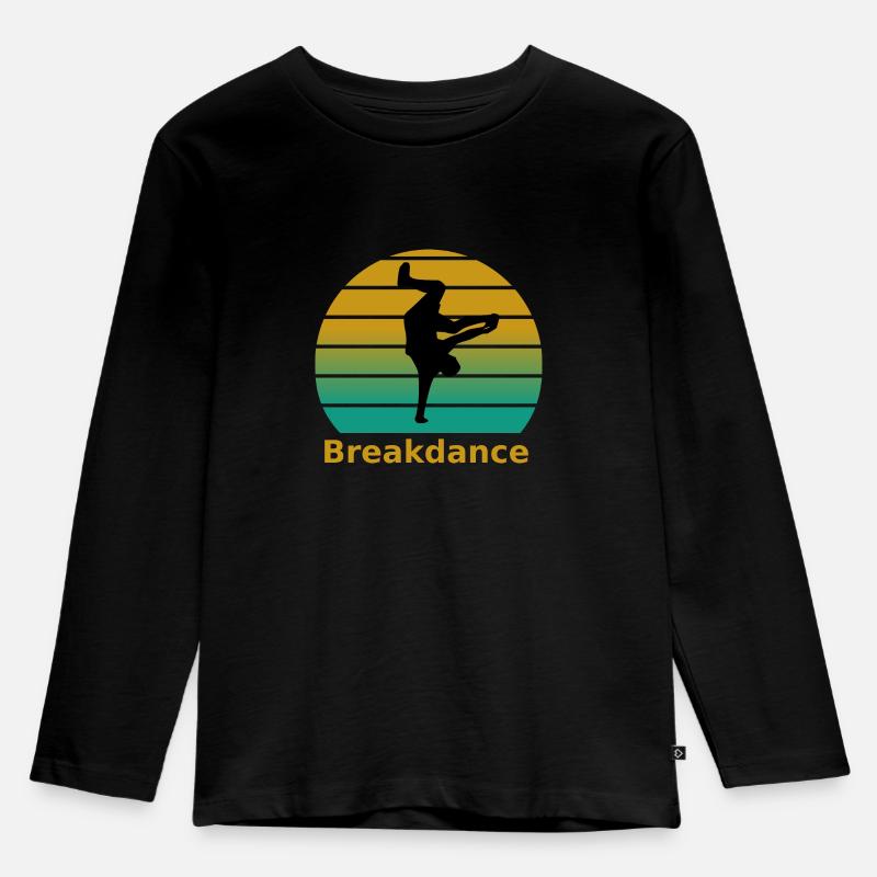Breakdance - Kinder Premium Bio Langarmshirt - Schwarz