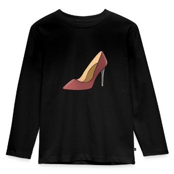 High Heel / Hohe Schuhe - Kinder Premium Bio Langarmshirt - Schwarz - Vorne - AI Model Kid Male (0cm)