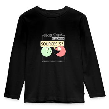 Skeptical and proud to be so! (Male) - Kids' Premium Longsleeve Shirt - black - Front - AI Model Kid Male (0cm)
