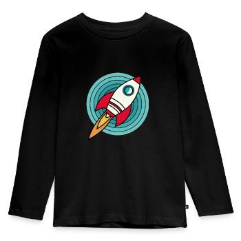 rocket - Kids' Premium Longsleeve Shirt - black - Front - AI Model Kid Male (0cm)