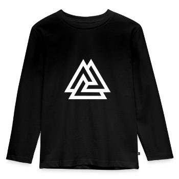 Valknut, Odin, Symbol, Viking, Nordic, Celts - Kids' Premium Longsleeve Shirt - black - Front - AI Model Kid Male (0cm)