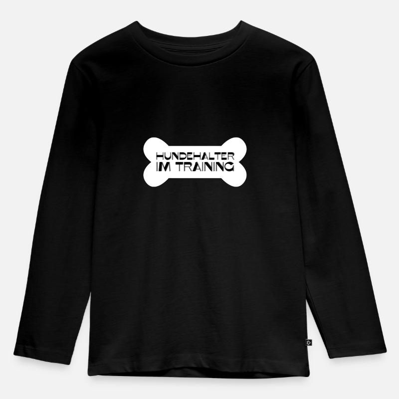 Hundehalter im Training - Kinder Premium Bio Langarmshirt - Schwarz