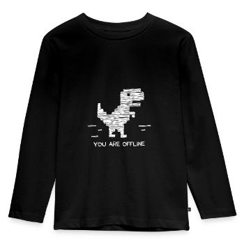 du bist offline. Du bist offline, kein Internet, - Kinder Premium Bio Langarmshirt - Schwarz - Vorne - AI Model Kid Male (0cm)