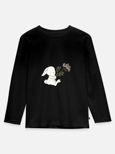 holding flower 01 - Kids' Premium Longsleeve Shirt - black