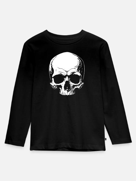 Totenkopf - Kinder Premium Bio Langarmshirt - Schwarz