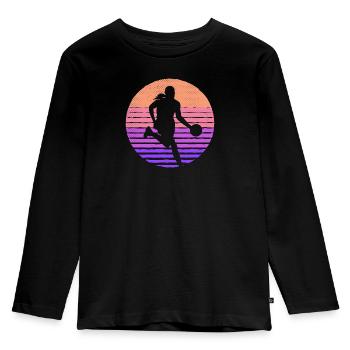 Basketball player Basketball player Basketball - Kids' Premium Longsleeve Shirt - black - Front - AI Model Kid Male (0cm)