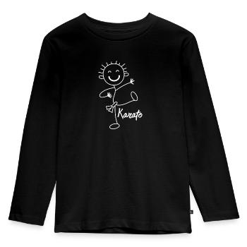 Karate - Kinder Premium Bio Langarmshirt - Schwarz - Vorne - AI Model Kid Male (0cm)