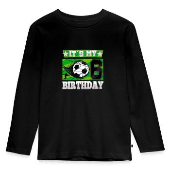 6th birthday Boy Soccer 6 Years Old Gifts - Kids' Premium Longsleeve Shirt - black - Front - AI Model Kid Male (0cm)